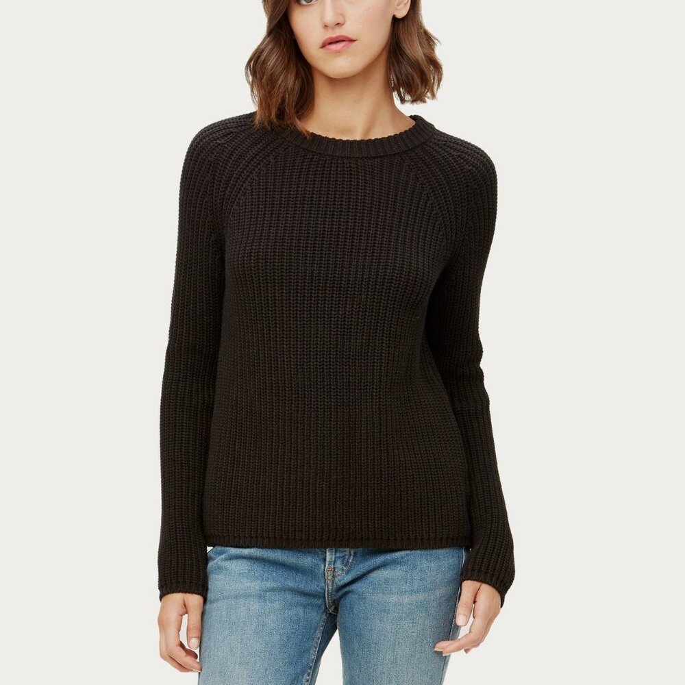 Jenni Kayne Cotton Fisherman Sweater Black - like new